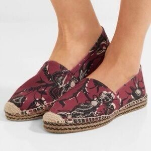 Isabel Marant Canee Print slip on espadrilles size 10 burgundy and blue